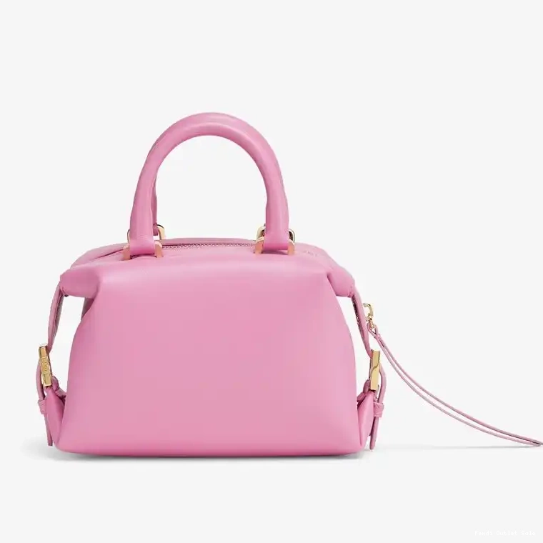 Affordable Leather Cube Bag In Fendi FF Mini Nappa Pink 0519